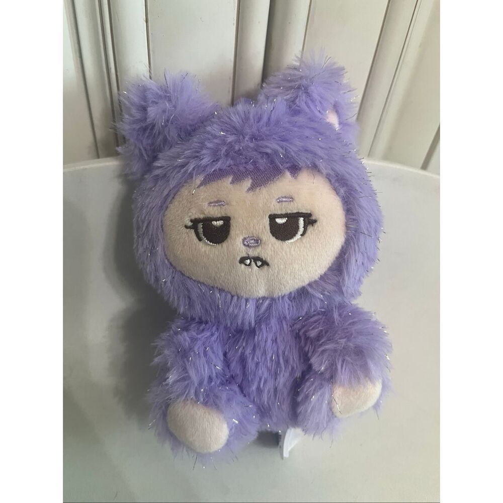 LaBabies Sparkle Fifi Labubu Monsters Clip On Plush Stuffed Toy Purple Tan NWOT